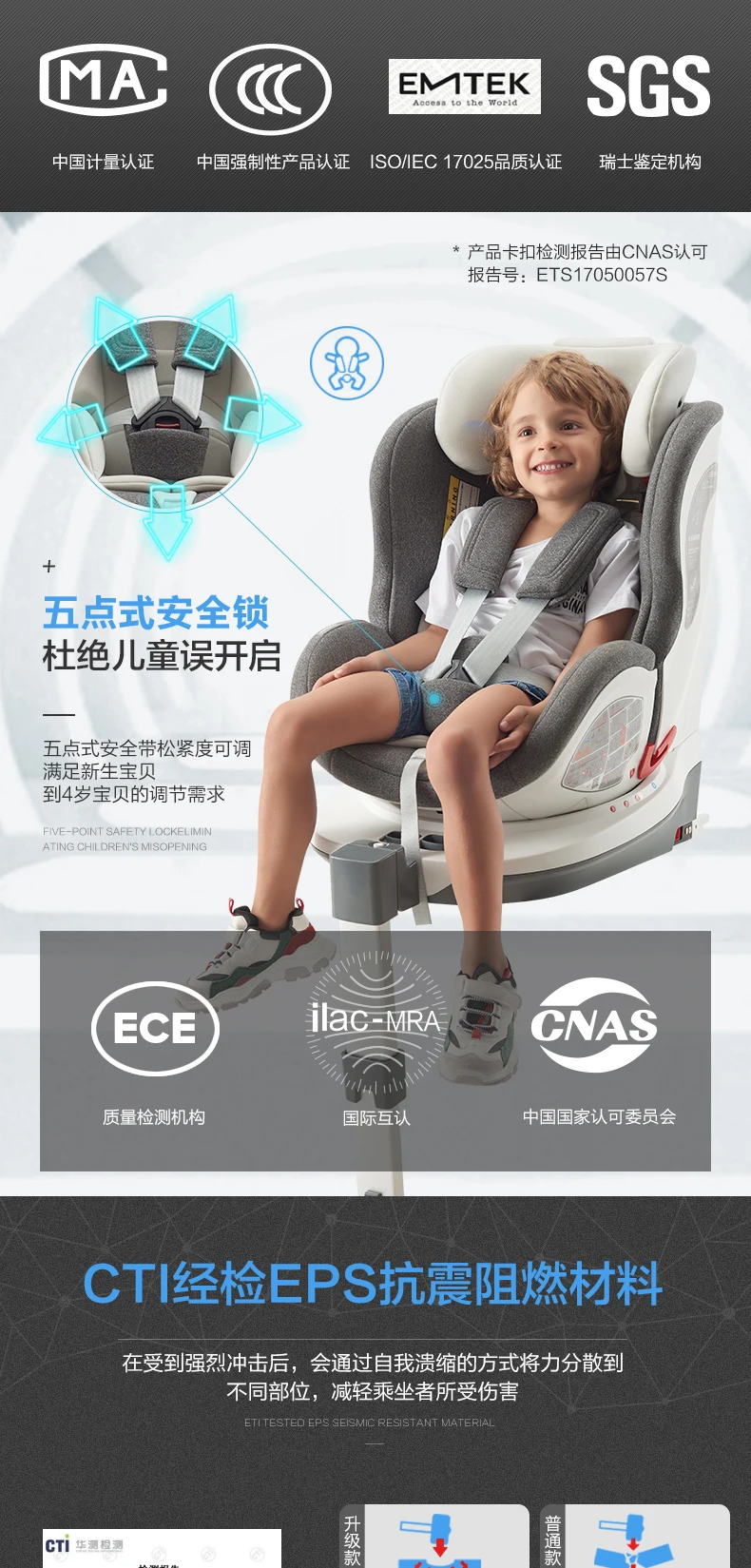 Ganen X70 детское автомобильное кресло, роскошное детское автомобильное сиденье, подпорка для головы, чехол для детского автокресла, Isofix