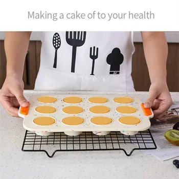 

12 Cups Silicone Mold Muffin Cupcake Baking Pan Cake Mold silicone cake Cake Decorating Tools