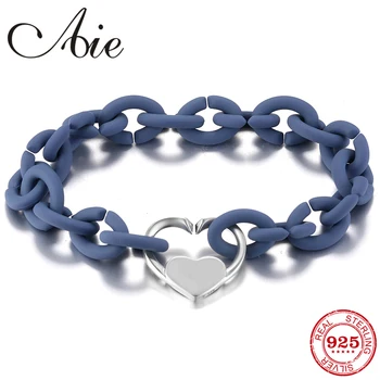 

Heart Bead X Bracelet for Girlfriend Charm Ocean Blue Hard Rubber Bangles Simple Style Jewelry