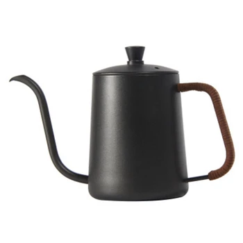 

FashionStainless Steel Hand Punch Pot Long Mouth Fine Mouth Coffee Pot Hanging Ear Pot Drip-Type Covered Bubble Pot 600Ml