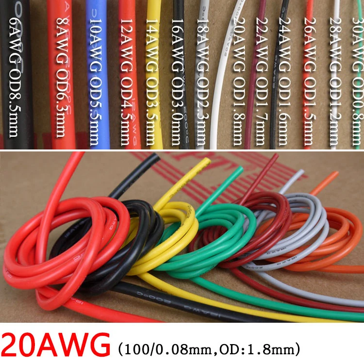 Силиконовый провод 20AWG 0 5 мм квадратный изолированный гибкий электрический
