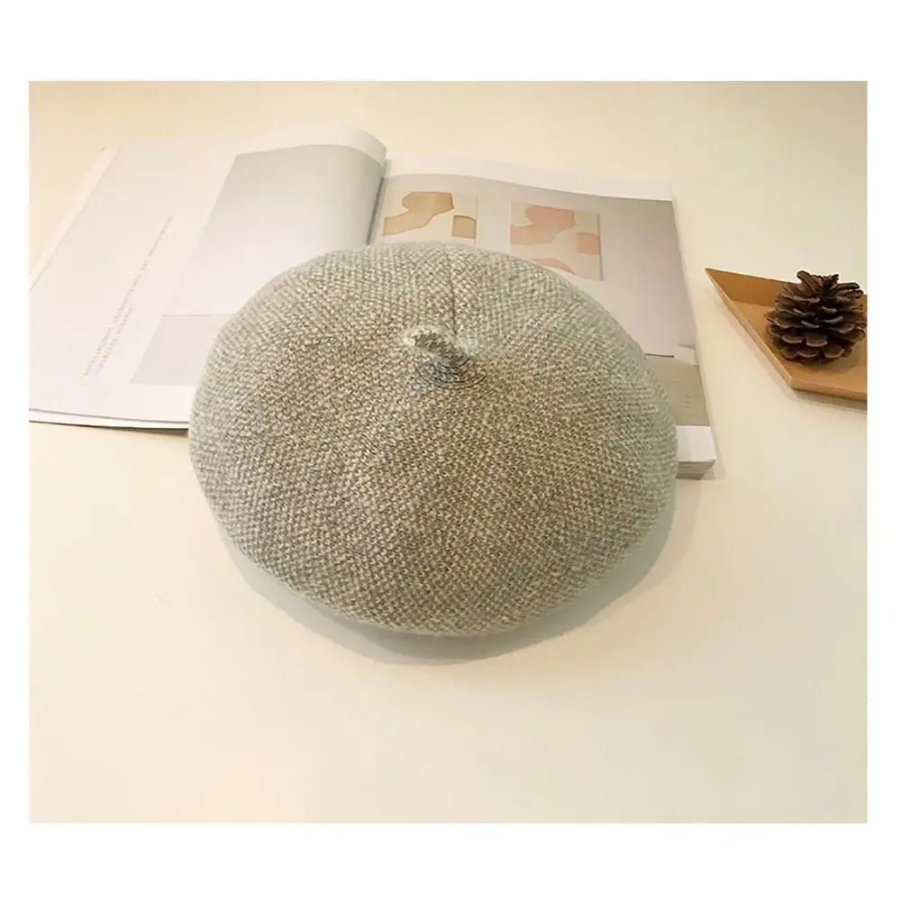 grey Высокое качество, берет, женские береты, шапка, Модный женский берет, Женская Осенняя шапка, хлопок, женская зимняя шапка, элегантная - Цвет: grey