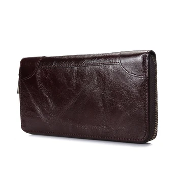 

Luxury Men Wallets Long Men Purse Genuine Leather Clutch Zipper Wallet Men Business Men Card Holder Phone Bag