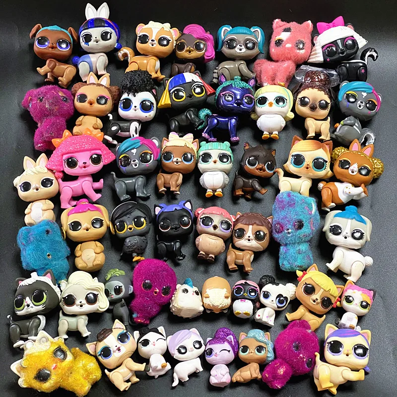 5/10/20 Pcs/lot Animal Pets for LOLs Sister Dolls Rabbit Dog Cat Big and Mini 3-6cm Lols Pet Doll Kids Birthday Gift Play Toy cartoon toys