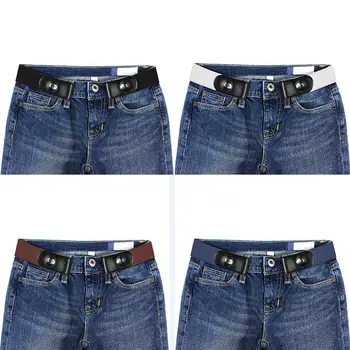 

Adjustable Belt Without Buckle Buckle-Free Elastic Belt For Jeans Pants Dress Stretch Waist Belts For Women Men No Buckle