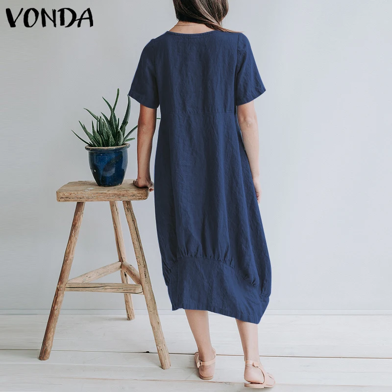VONDA летнее Открытое платье с цветочным рисунком 2021 Винтаж Для Девочек