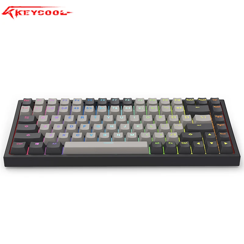 Механическая клавиатура Keycool Kc84keys PBT Hotswaple Switch для ноутбука проводная 84RGB Kailh