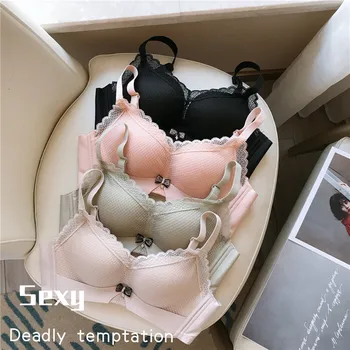 

New Style Lace Seemless Non-Steel Ring Bra Set Push-up Push up Adjustable GIRL'S Underwear Suit Bra Bra