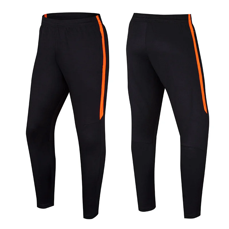 black orange Мужские штаны для футбола, дышащие леггинсы для бега, бега, походов, тренировок, тренировок, баскетбола, велоспорта, мужские спортивные штаны - Цвет: black orange
