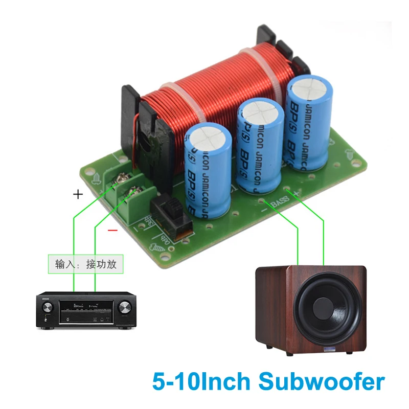 1 PCS 200W 저음 스피커 50Hz 서브 우퍼 주파수 분배기 홈 시어터 Hifi 스테레오베이스 DIY 자동차 오디오 우퍼 크로스 오버 필터