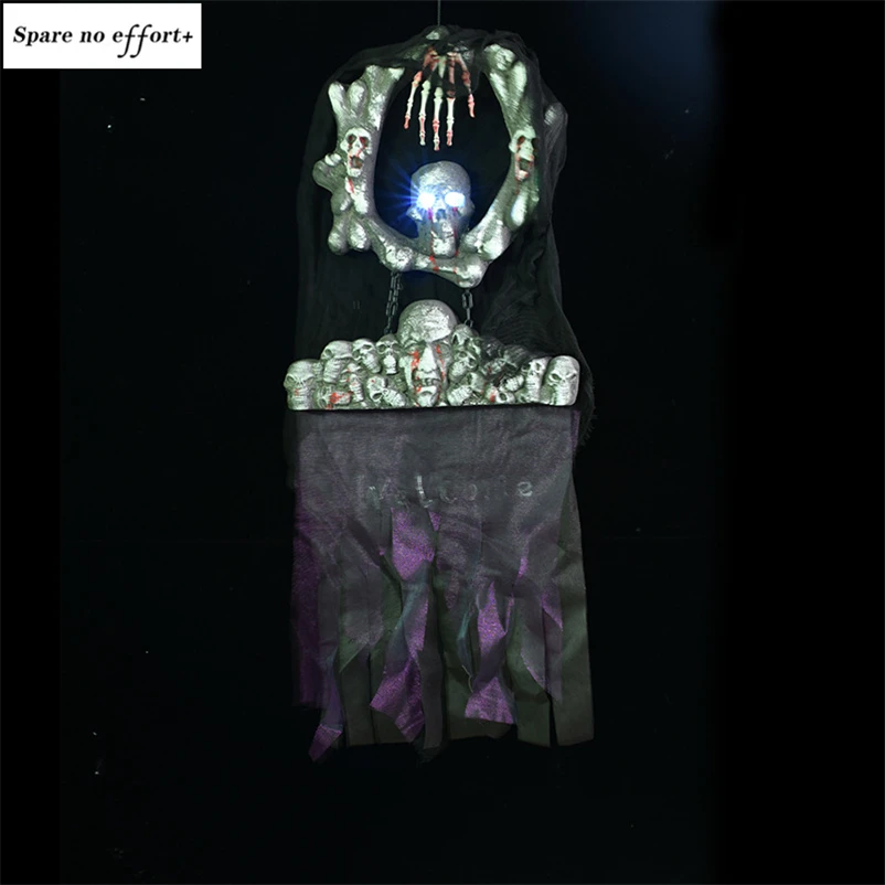 

Bar KTV Haunted Halloween Creepy Props Animated Skeleton Halloween Decoration Electric Bright Eyes Halloween Party Supplies
