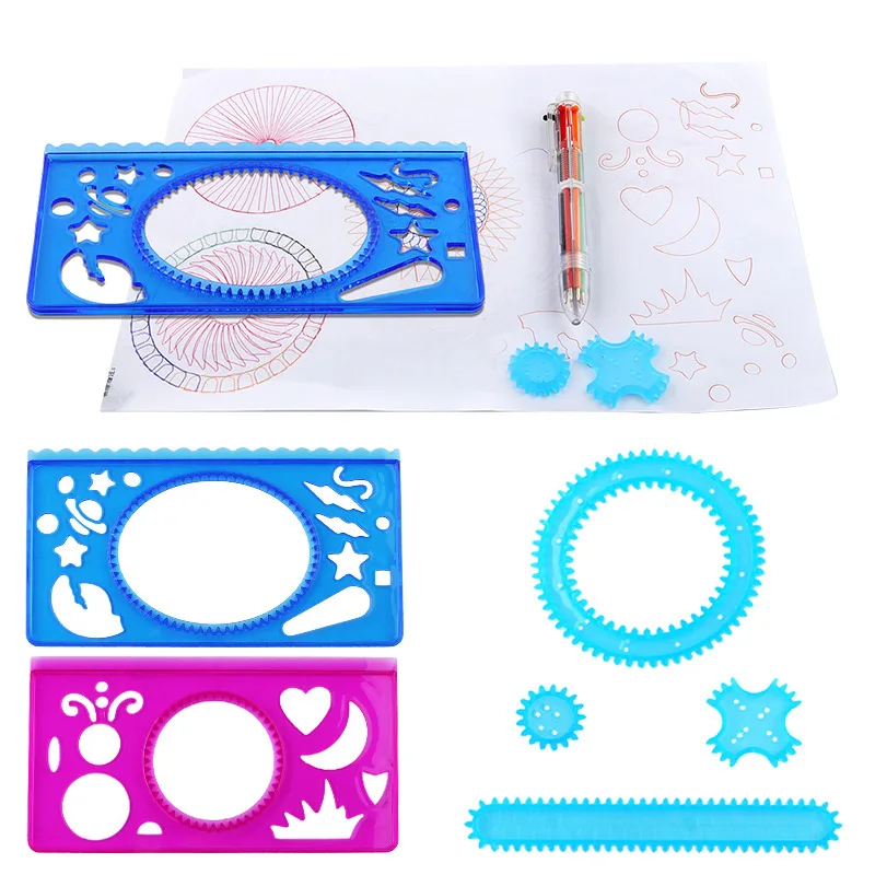 Spirograph игрушки для рисования, набор блокировочных шестеренок и колес, аксессуары для рисования, креативная развивающая игрушка для детей, художественная живопись