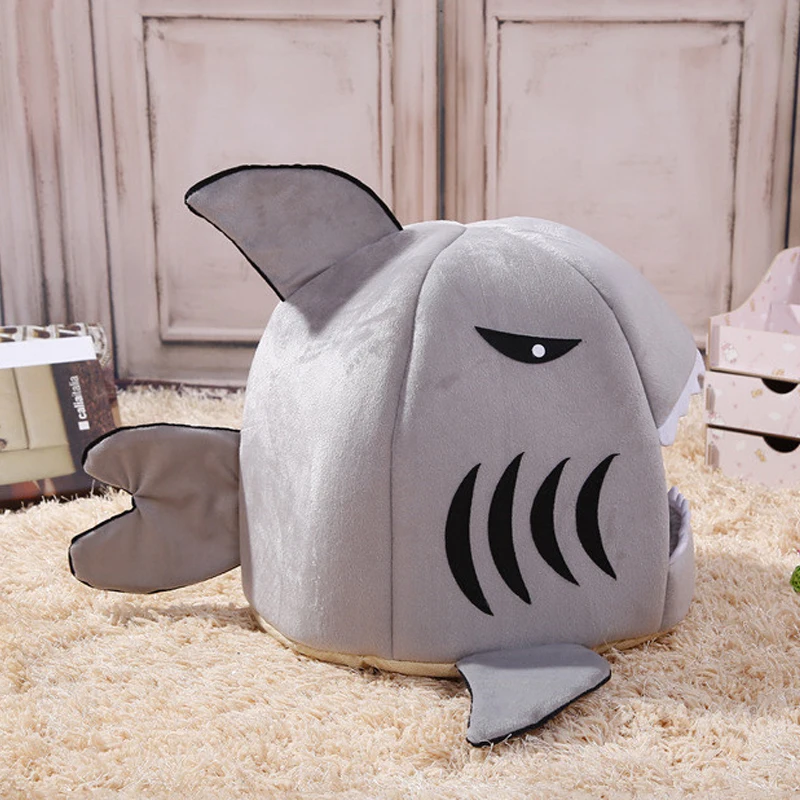 Pet Bed Gray Shark House For Dog Sleeping Sofa Bed Removable Cushion Pet Beds Dogs Puppy Beds Foldable Mat For Dog House Sofa
