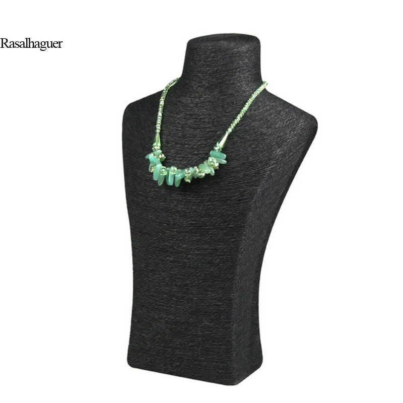 Height 36cm Durable PVC Jewelry Woman Rope Mannequin Necklaces Bust Stand Jewellery Display Shelf Holder Pendants Hanging Rack