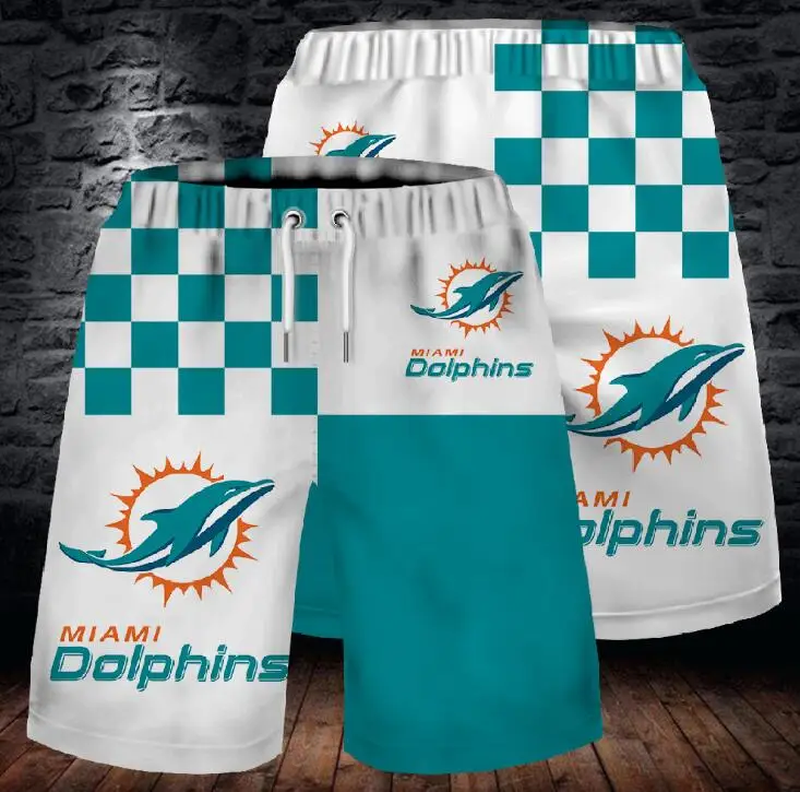 

USA Size Men Dolphins Beach Shorts Summer Digital Printing Miami Breathable Quick Dry Swim Trunks Workout Motion Shorts