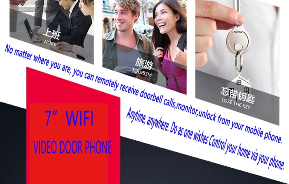 Пароль отпечатка пальца приложение дистанционного разблокировки видеодомофон 7 дюймов монитор Wifi беспроводной видеодомофон дверной звонок визуальный домофон комплект