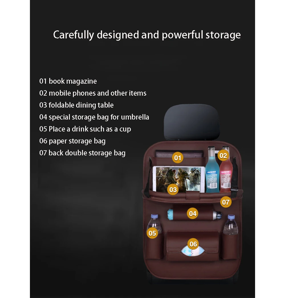Органайзер на заднее сиденье автомобиля Универсальная сумка для хранения на сиденье автомобиля Органайзер авто сумка для хранения аксессуары для укладки багажника