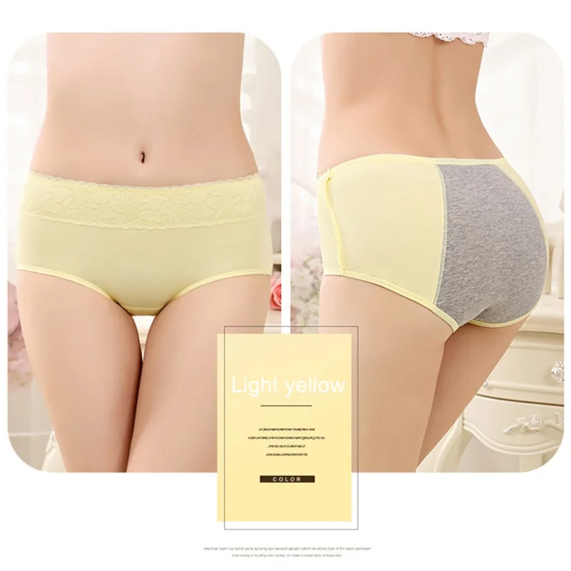 Menstrual Period Underwear Women Cozy Lace Sexy Panties Ladies Seamless Physiological Leakproof Underwear - Цвет: 3