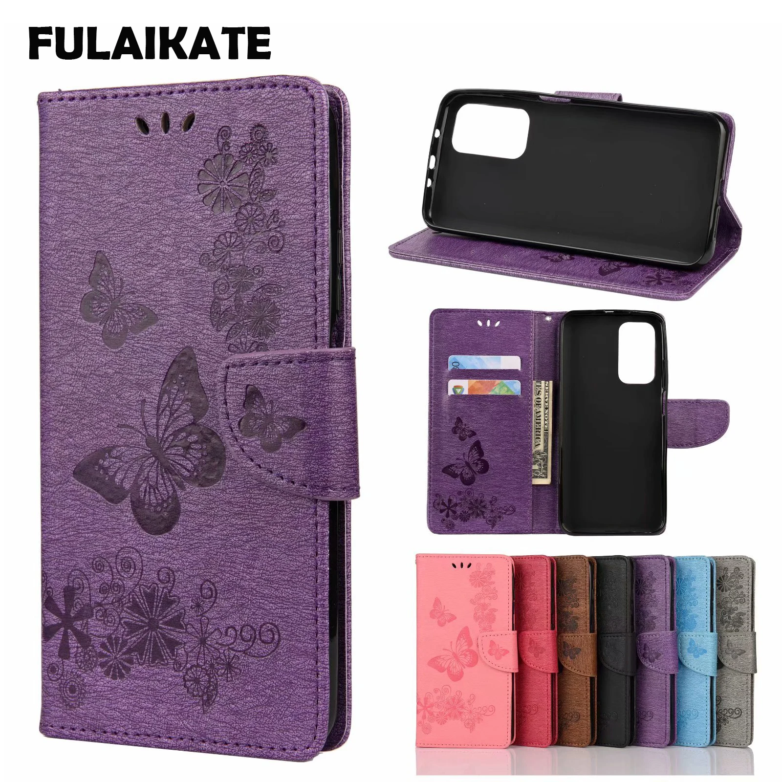 Чехол книжка FULAIKATE для Xiaomi 10T Lite Pro тисненый чехол бабочка задней панели девушек
