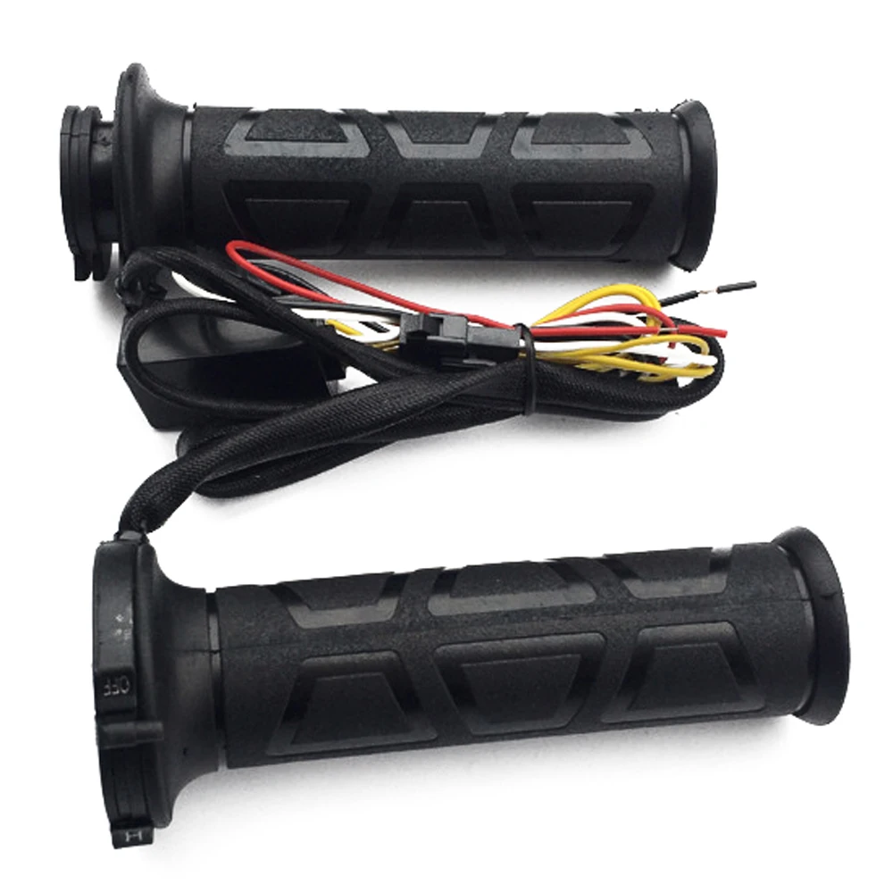 

22mm Black Motos Motorcycle Handlebar Electric Hot Heated Grips Handle Temperature Adjustable Handlebar Warmer