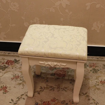 

European Comb Makeup Stool Simple Modern Fabric Solid Wood Dressing Table Chair Nail Stool Garden Bedroom Shoe Bench