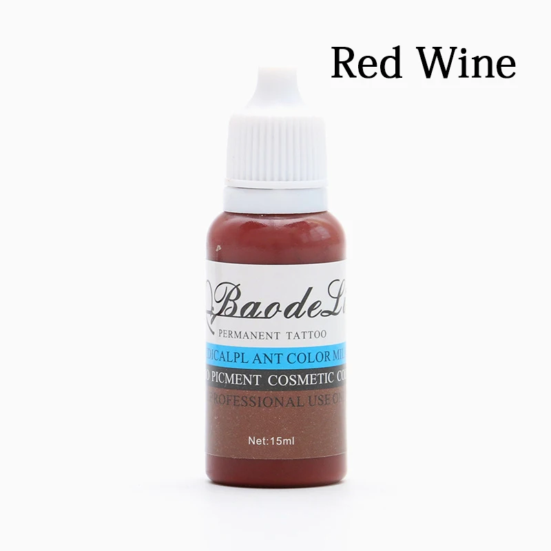 Red Wine Краски для татуажа бровей 15 мл Microblading полу-долговременного тату макияжа живое растение красота бровь, карандаш для глаз, губы пигмент татуировки - Цвет: Red Wine