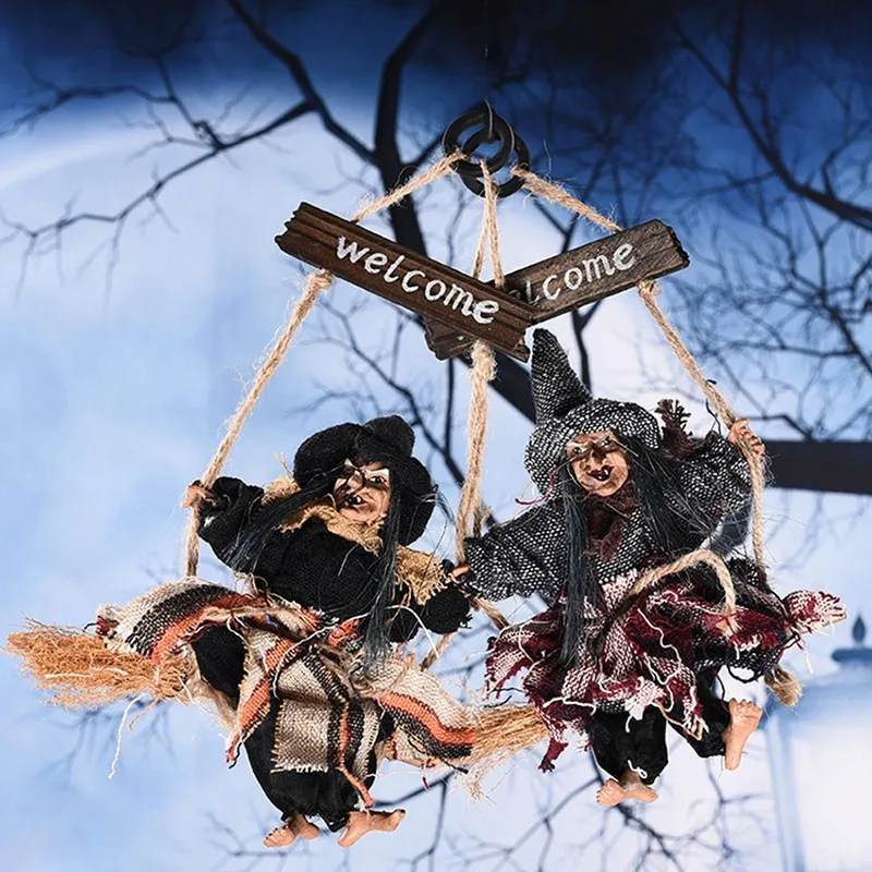 Halloween Hanging Pendant Bar Ghost Horror Scary Hanging Ghost Flying Witch Pendant Ornament Halloween Party Home Table Decor