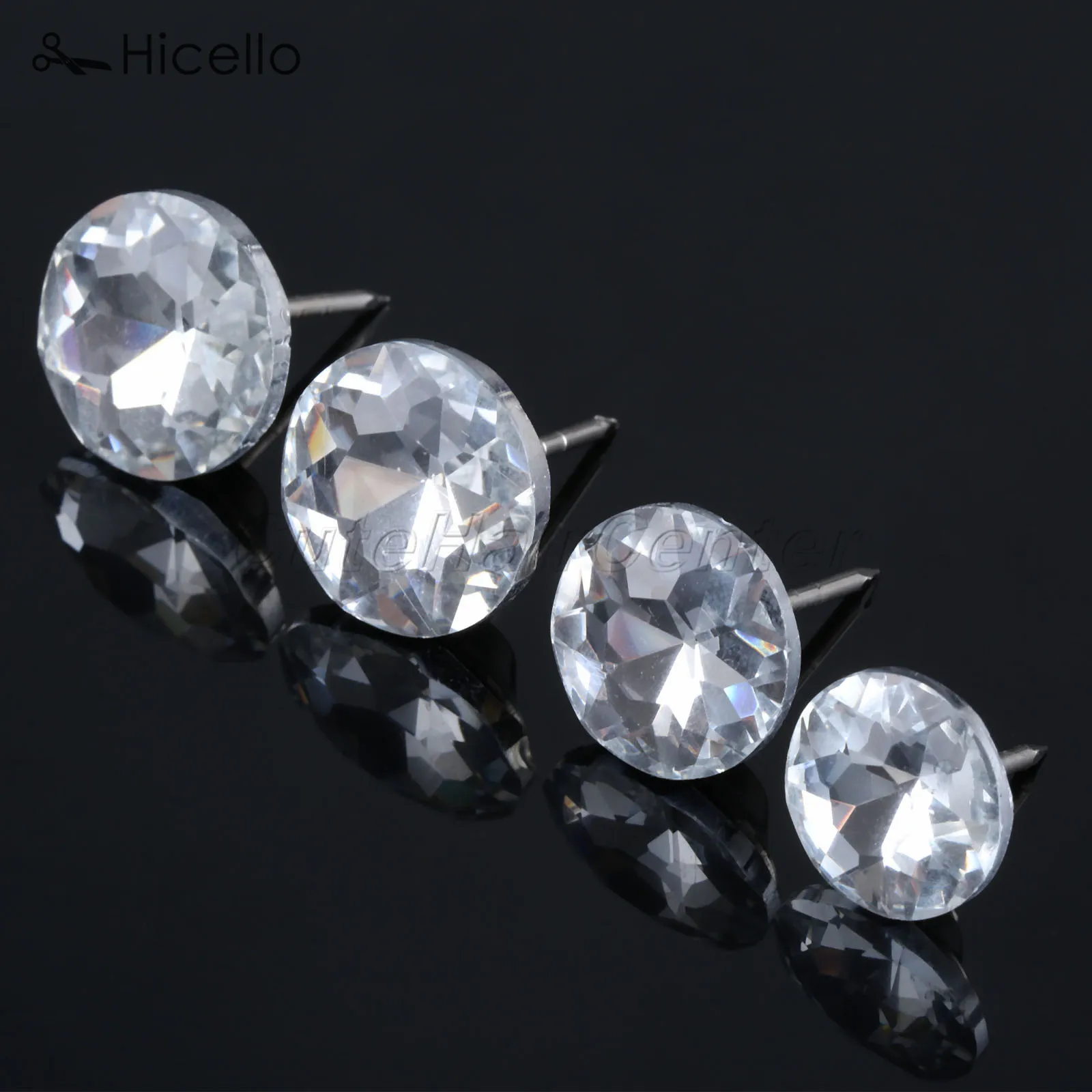 10pcs Crystal Nails Button Upholstery Glass Diamond Tacks Pins Knot 14mm/18mm/20mm/22mm Sewing Furniture Decoration Hicello 2
