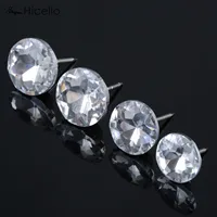 10pcs Crystal Nails Button Upholstery Glass Diamond Tacks Pins Knot 14mm/18mm/20mm/22mm Sewing Furniture Decoration Hicello 2
