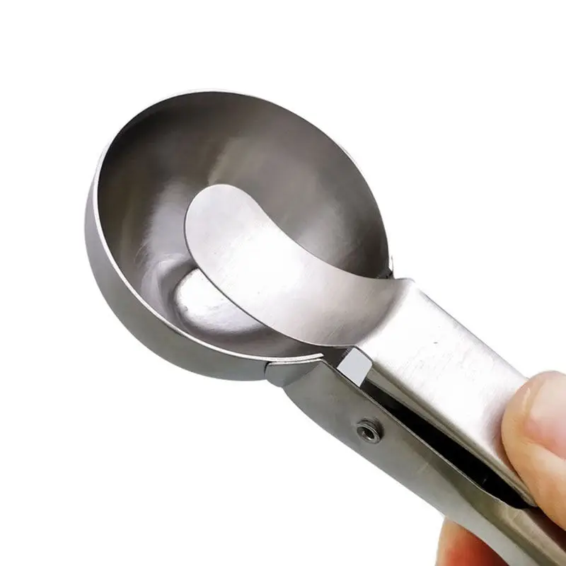Home Bakery Metal Mesh Hole Flat Head Bread Salad Food Tong Clip & Stainless Steel Ice Cream Scoop Ice Ball Maker