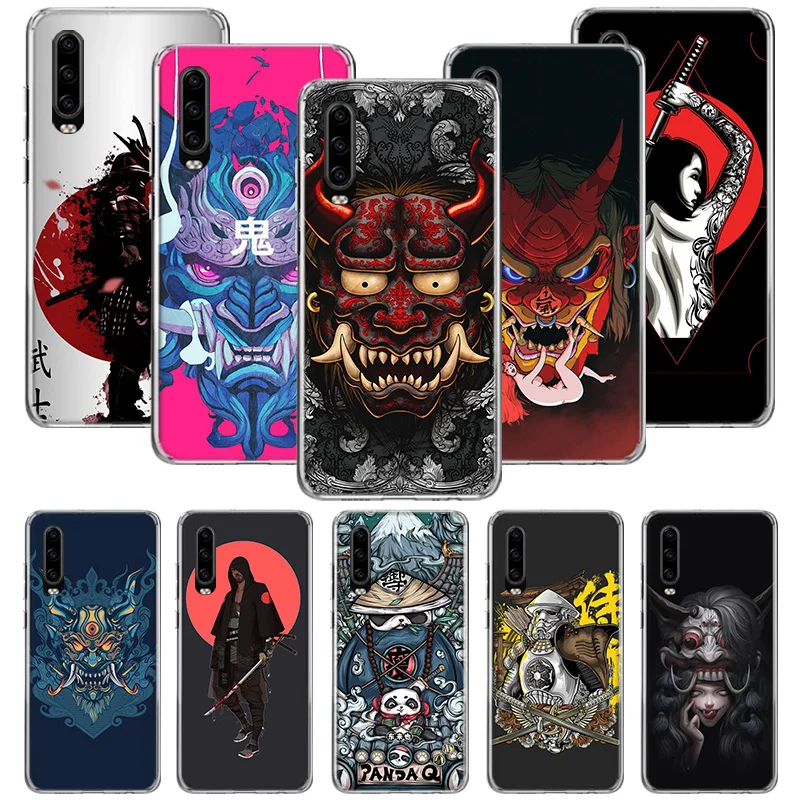 Японская Маска самурая oni чехол для телефона Huawei P30 P20 P40 P50 P10 Mate 40 30 10 20 Lite Pro
