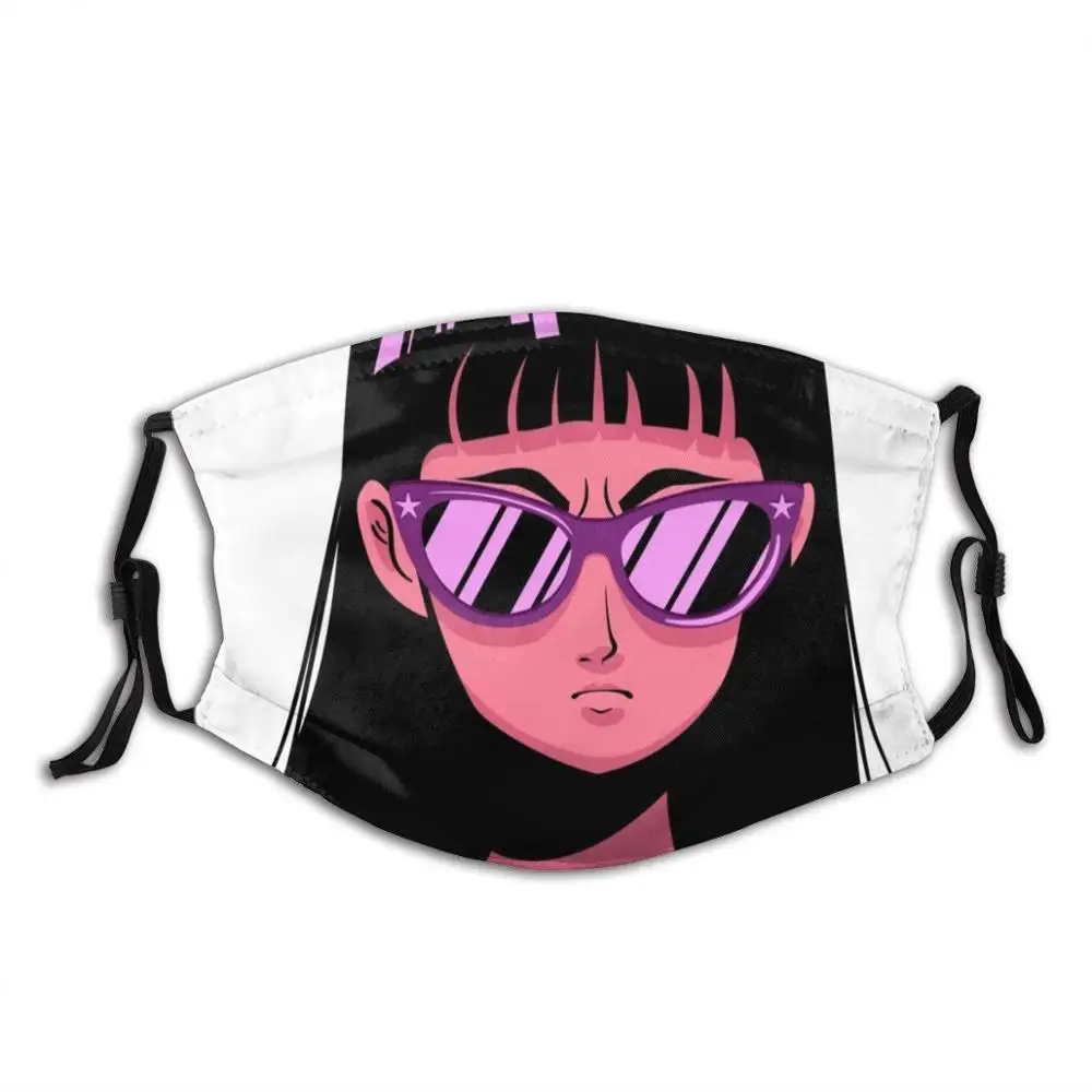 

Grumpy Anime Funny Cool Cloth Mask Manga Anime Woman Stickers Kawaii Japanese Woman Cartoon Japanese Cartoon Cosplay Animegirl