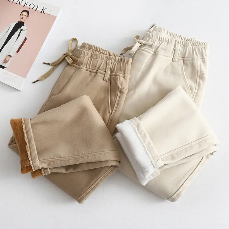 

Autumn Winter Pants Women Casual Plus Velvet Harem Pants Pantalon Femme Loose Streetwear High Waist Pants Trousers Women Q1811