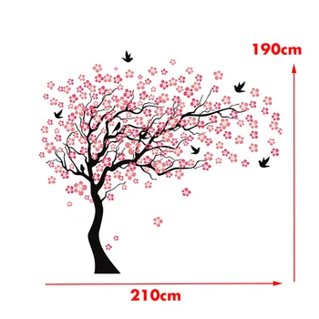 

3D Cherry Tree Pattern Wall Stickes Children's Room Kindergarten Wall Decal Acrylic Mirror Sticker Decoration Home Background