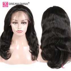 DreamDiana бразильский объемный волнистый парик на кружеве 8 "-28" L Remy Glueless 13x4 парики на кружеве 100% человеческие волосы парики Экспресс доставка