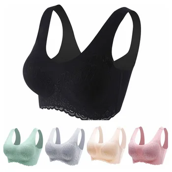 

Women's Sports Bra Seamless No Steel Ring Gathered Sports Underwear Wrapped Chest Female Thin Large Size Cotton Underwear New .