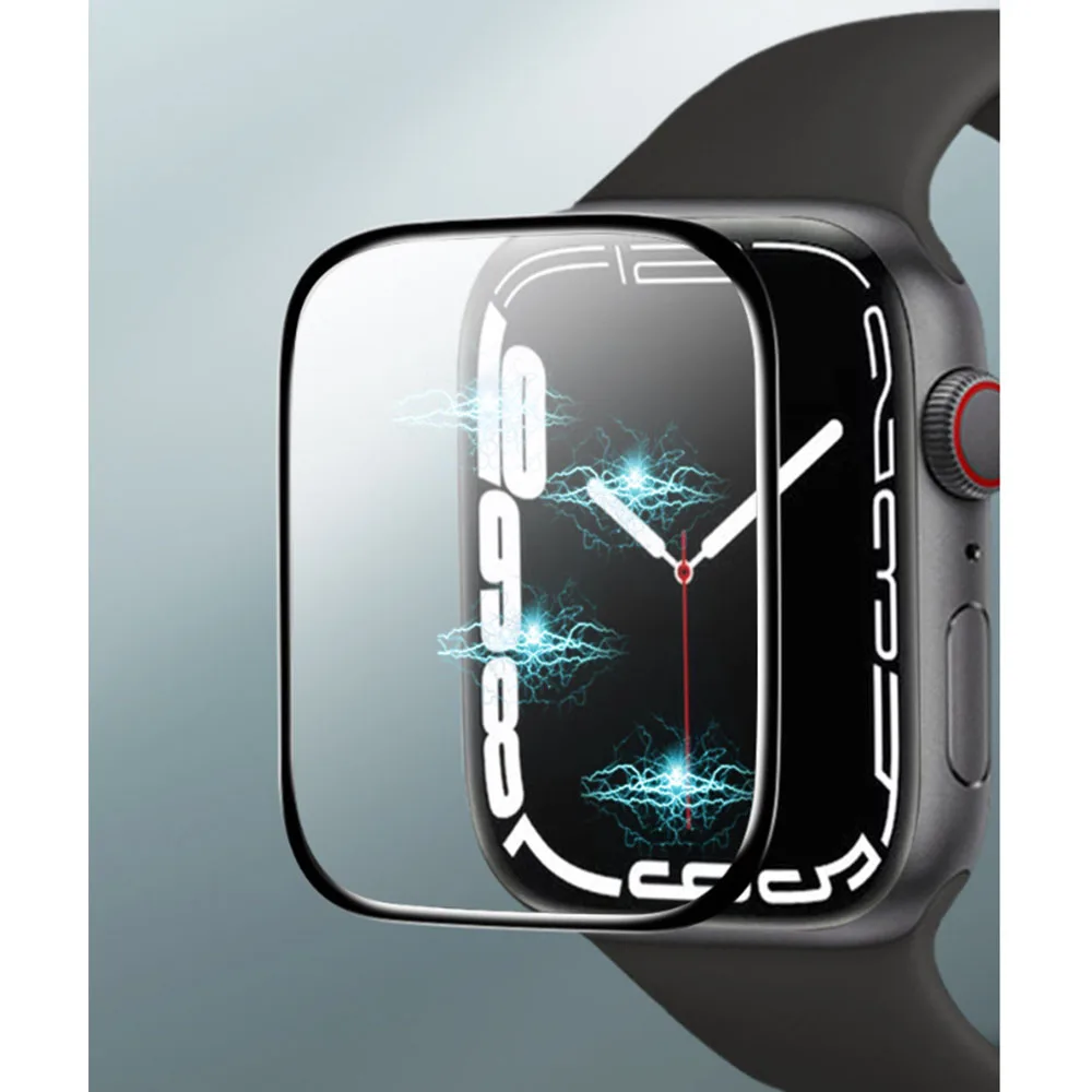 2 шт./лот Защитная пленка для Apple Watch Series 7 41 мм 45 смарт часов полное покрытие 3D