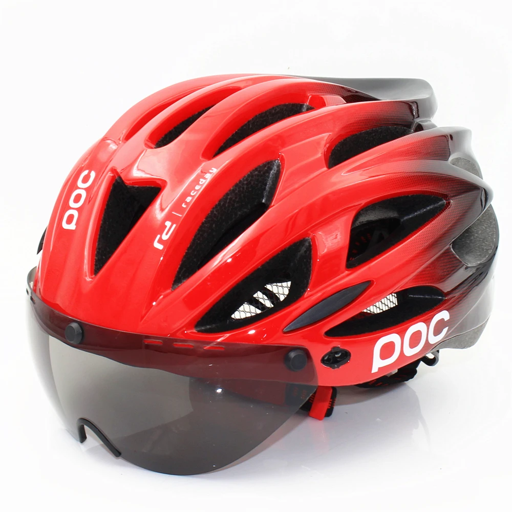 Raceday Road Riding Bicycle Men Women Bike Helmet Back Light Mountain Road Ciclismo Cycling Helmets Safety Cap lens