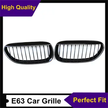 

Pair 6 Series E63 Single Line Car Front Kidney Grille Grill For B-MW E63 630i 650i ABS Mesh Grille 2005-2010