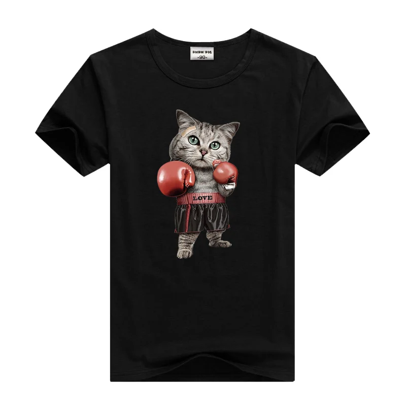 DP0009-Black DMDM PIG/Новинка года, одежда для маленьких девочек хлопковая футболка с короткими рукавами и рисунком кота для мальчиков, детская одежда повседневные топы, футболка - Цвет: DP0009-Black