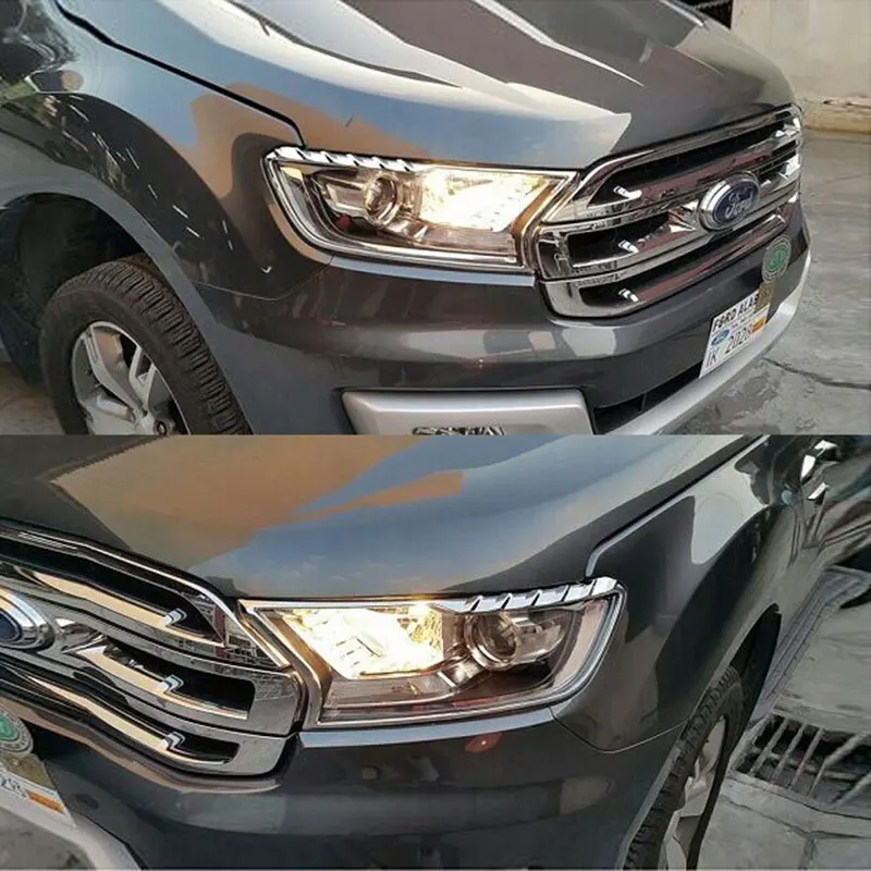 Хромированные передние фары с объемной отделкой для Ford Ranger Everest Endeavour 2016 2017 2018