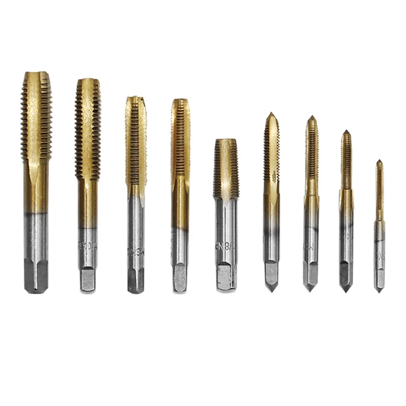 Hot 20Pcs/Set Tap Dies Set Nc Screw Thread M3-M12 Plugs Taps Titanium Plating Hand Screw Taps Hand Tools