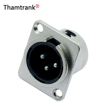 

10pcs XLR connector Nickel Plated 3pin XLR male panel mount connector audio jack speaker plug