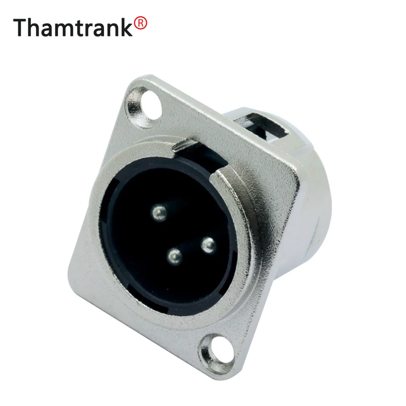 R 1 шт. разъем XLR никелированный 3pin для крепления на панель аудио