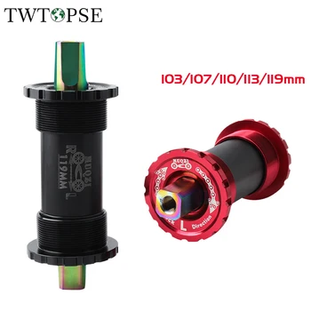 

TWTOPSE Ceramic Bearing Titanium Axis Bicycle Bottom Brackets For Brompton Bike BB68 BC1.37 Hollow Square 103 107 110 113 119mm