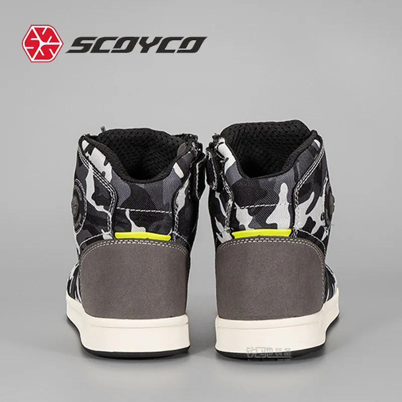 Men's Leisure Motorcycle Boots SCOYCO Motorbike Riding Shoes Motocross Motorcycle Racing Boot Moto Biker Equipment Shoe Ankle