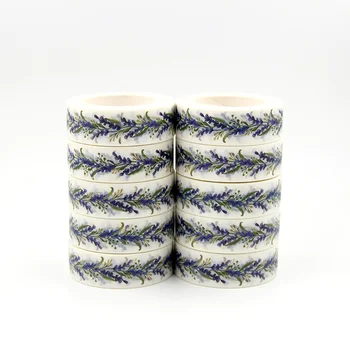 

10pcs/set 15MM*10M Purple Follwers Designs Wide Washi Tape Scrapbooking Japanese Album DIY Decorative Paper Tape