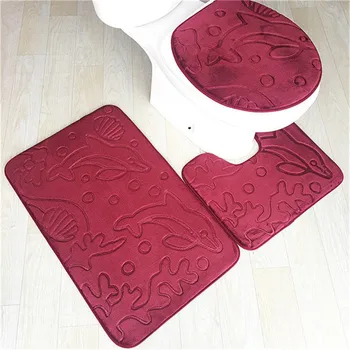 

Flannelette Toilet Pad 3pcs/set Toilet Water Absorbent Slip Mat Bathroom Super Soft Toilet Carpet Carpets Bathroom Anti-slip L
