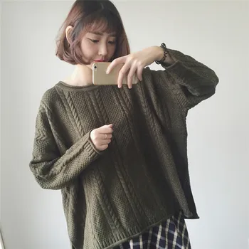 

2019 Women Sweaters Pullover Autumn Winter Long Sleeve Pull Femme Solid Jumper Female Casual Knitted Sweater 3Colors