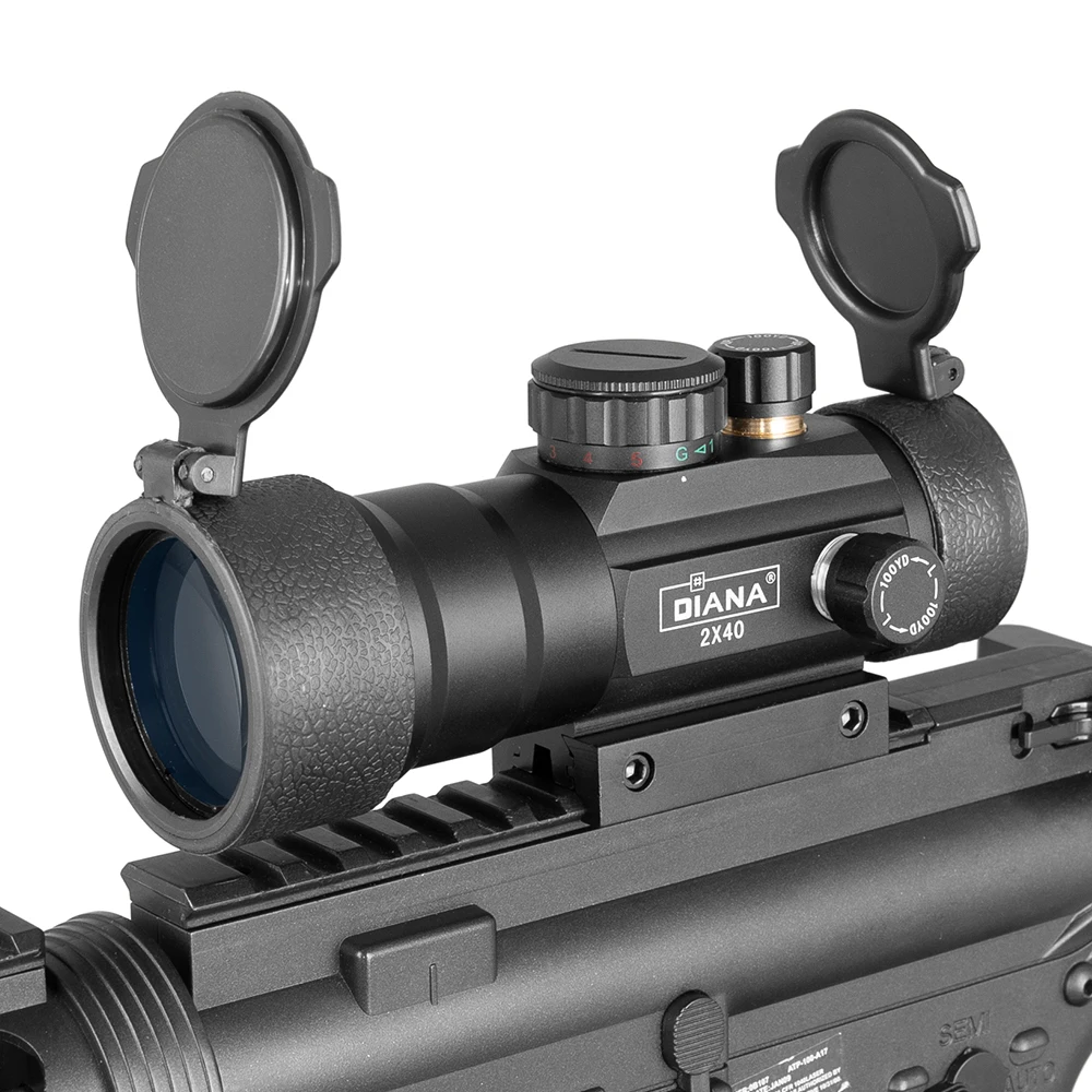 1X40 2X40 3X42 3X44RD Tactical Hunting Red Green Dot Sight Scope Optics Riflescope Fit 11/20mm Rail Collimator Sight DIANA red dot sight,holographic collimator